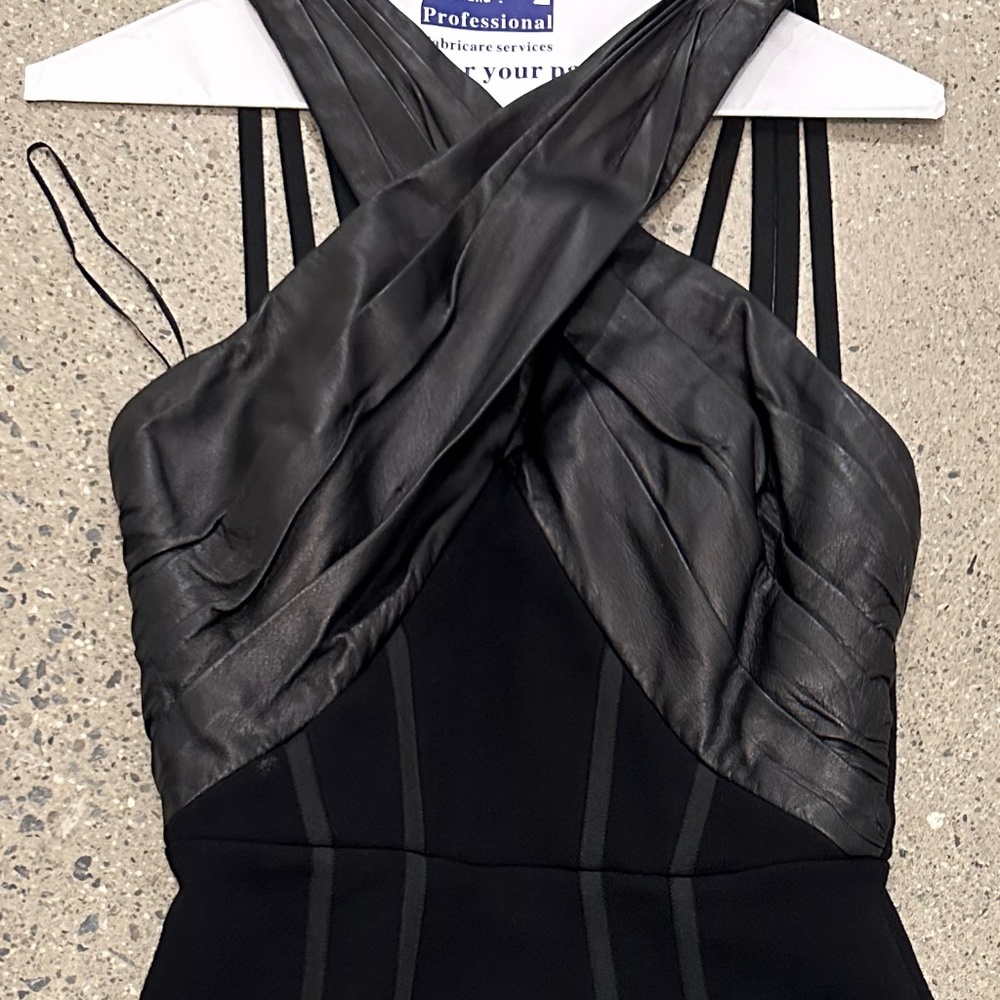 Andrew Gn PF2012 Lambskin & Wool Black dress